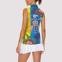 Canary Islands Dia de Canarias Women Sleeveless Polo Shirt 42th Anniversary