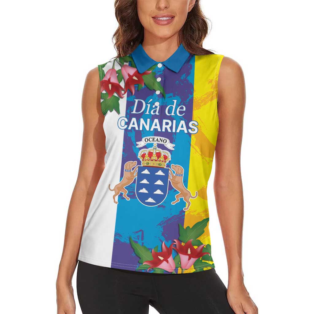 Canary Islands Dia de Canarias Women Sleeveless Polo Shirt 42th Anniversary