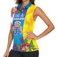 Canary Islands Dia de Canarias Women Sleeveless Polo Shirt 42th Anniversary