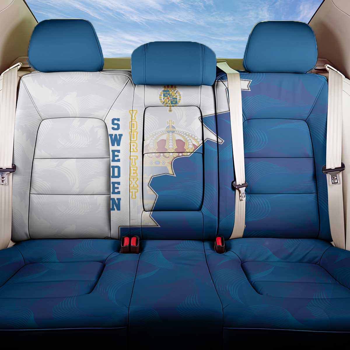 Personalized Kingdom of Sweden Coat of arms Back Car Seat Cover