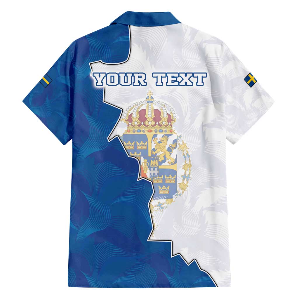 Personalized Kingdom of Sweden Coat of arms Family Matching Off Shoulder Short Dress and Hawaiian Shirt