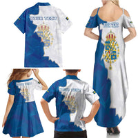 Personalized Kingdom of Sweden Coat of arms Family Matching Summer Maxi Dress and Hawaiian Shirt
