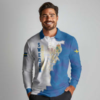 Personalized Kingdom of Sweden Coat of arms Long Sleeve Polo Shirt