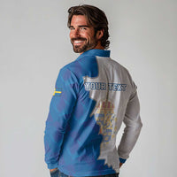 Personalized Kingdom of Sweden Coat of arms Long Sleeve Polo Shirt