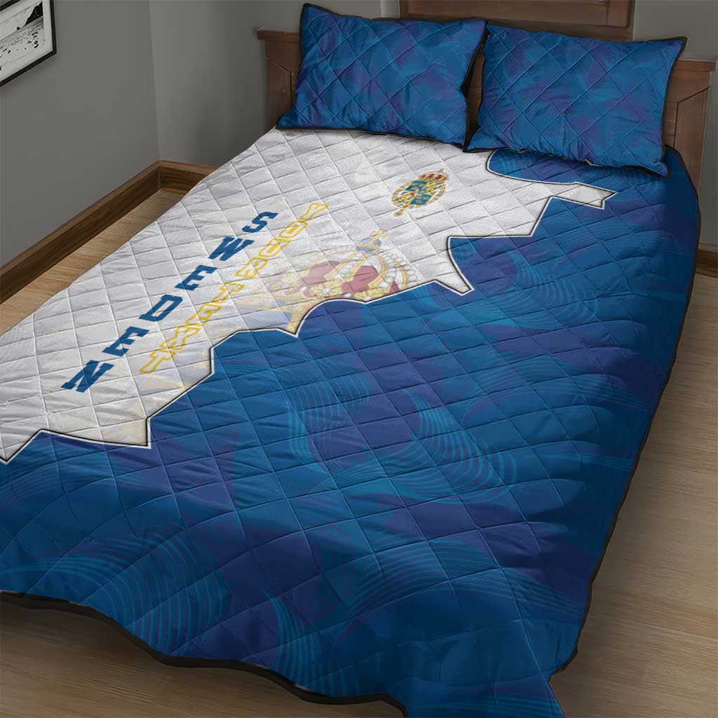 Personalized Kingdom of Sweden Coat of arms Quilt Bed Set