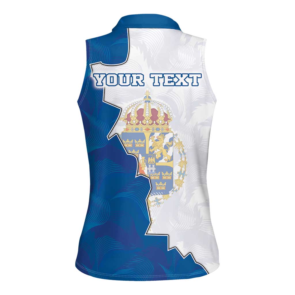 Personalized Kingdom of Sweden Coat of arms Women Sleeveless Polo Shirt