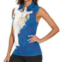 Personalized Kingdom of Sweden Coat of arms Women Sleeveless Polo Shirt