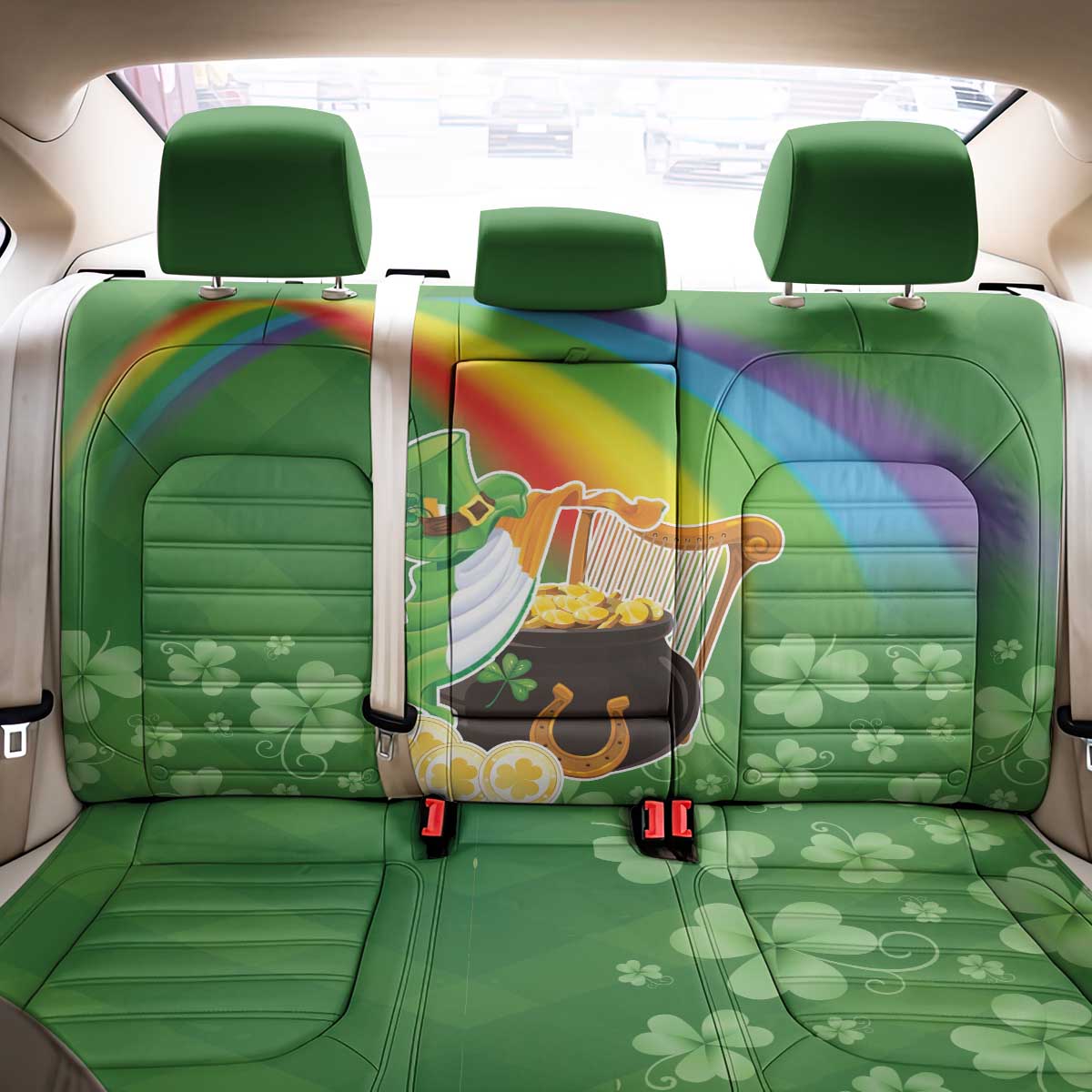 Celtic Harp Shamrock Republic of Ireland Back Car Seat Cover