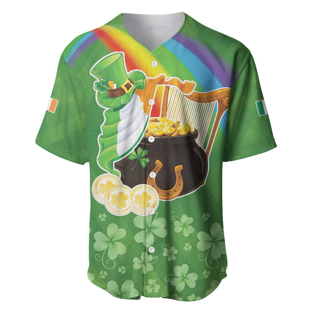 Celtic Harp Shamrock Republic of Ireland Baseball Jersey