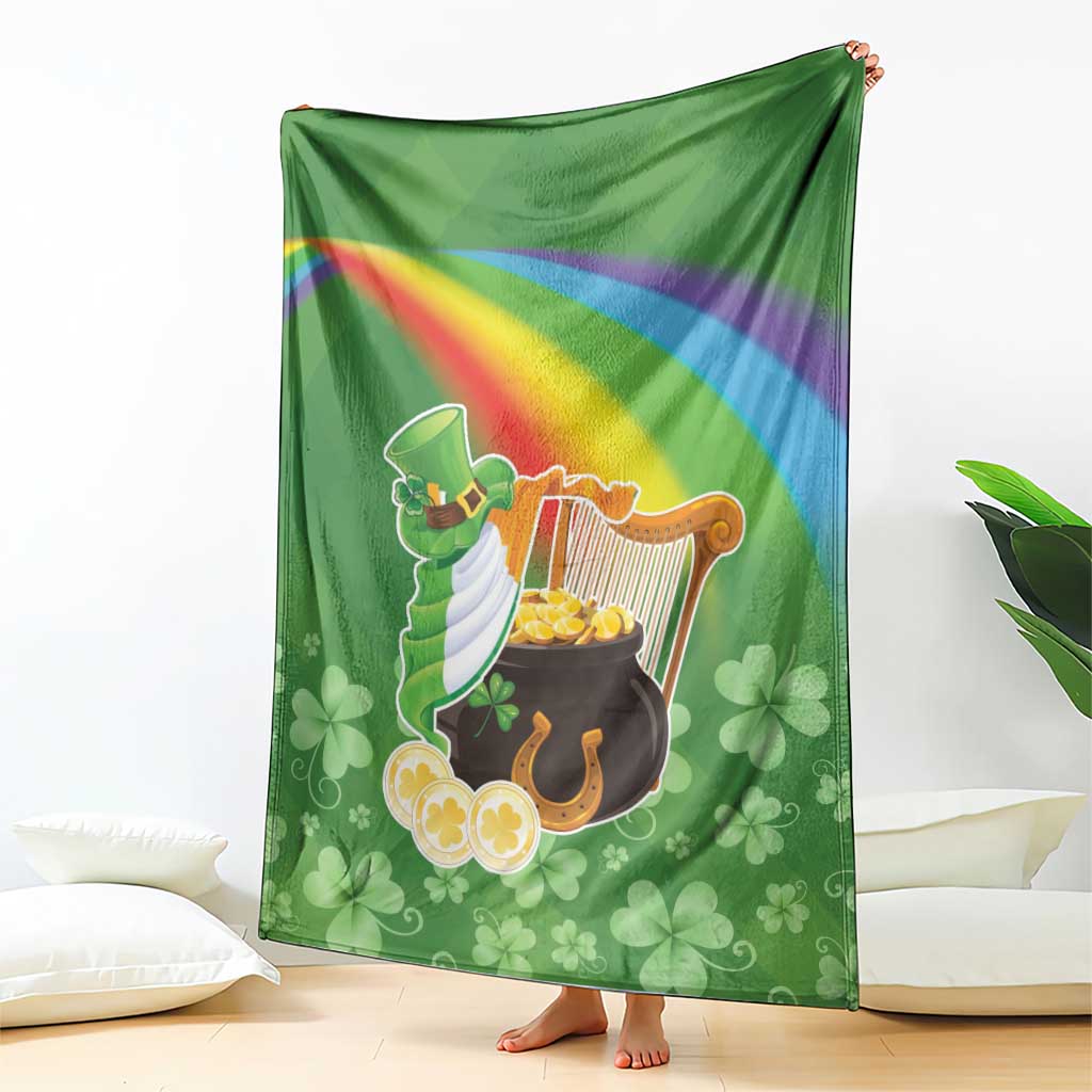 Celtic Harp Shamrock Republic of Ireland Blanket
