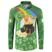 Celtic Harp Shamrock Republic of Ireland Button Sweatshirt