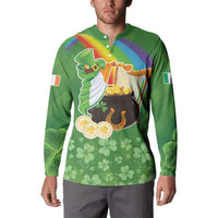 Celtic Harp Shamrock Republic of Ireland Button Sweatshirt