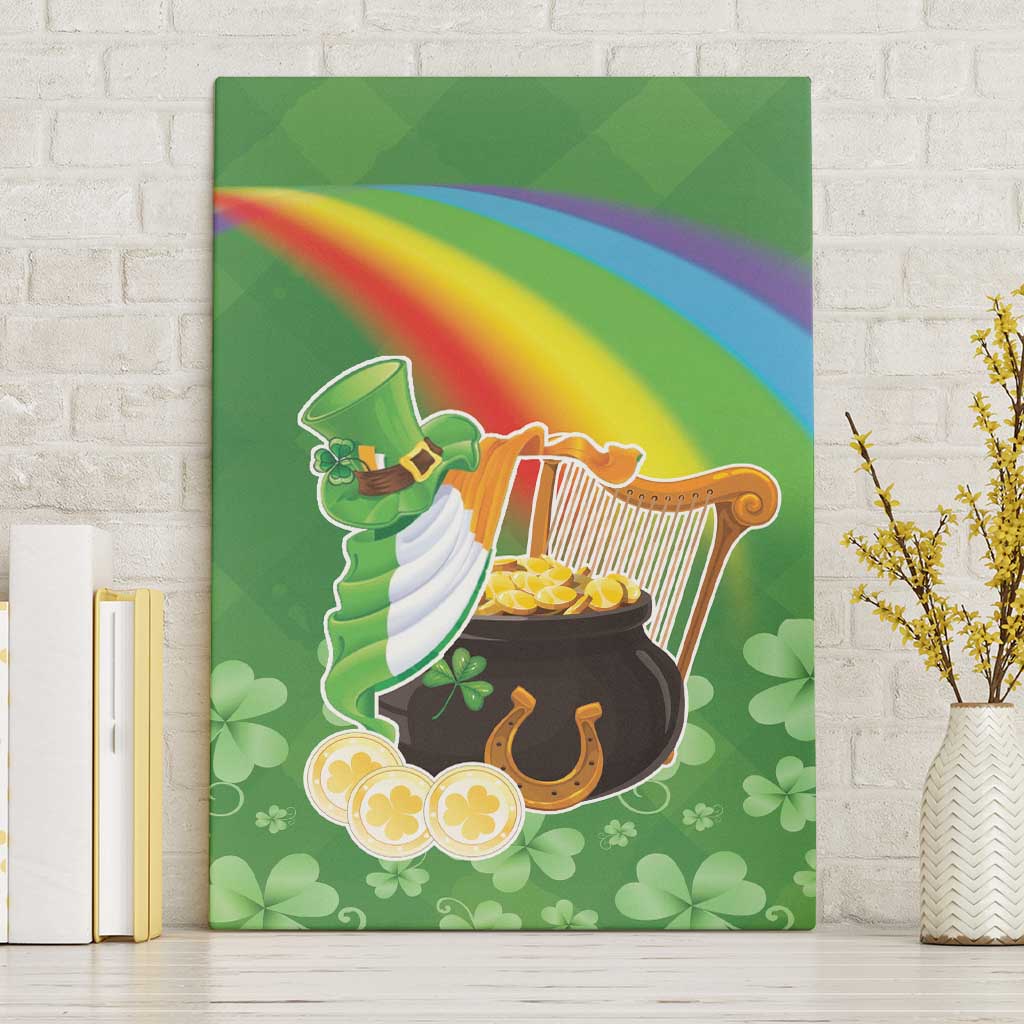 Celtic Harp Shamrock Republic of Ireland Canvas Wall Art