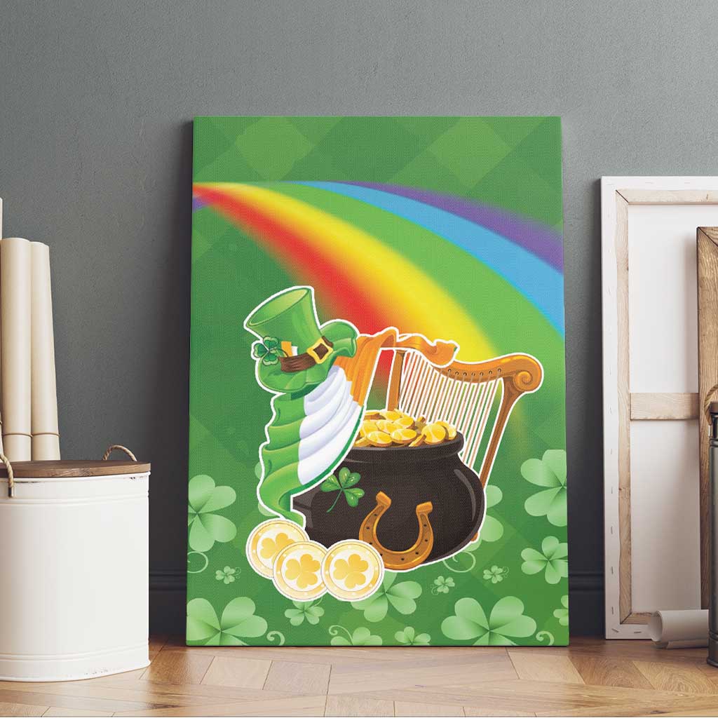 Celtic Harp Shamrock Republic of Ireland Canvas Wall Art