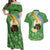 Celtic Harp Shamrock Republic of Ireland Couples Matching Off Shoulder Maxi Dress and Hawaiian Shirt