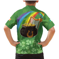 Celtic Harp Shamrock Republic of Ireland Family Matching Mermaid Dress and Hawaiian Shirt