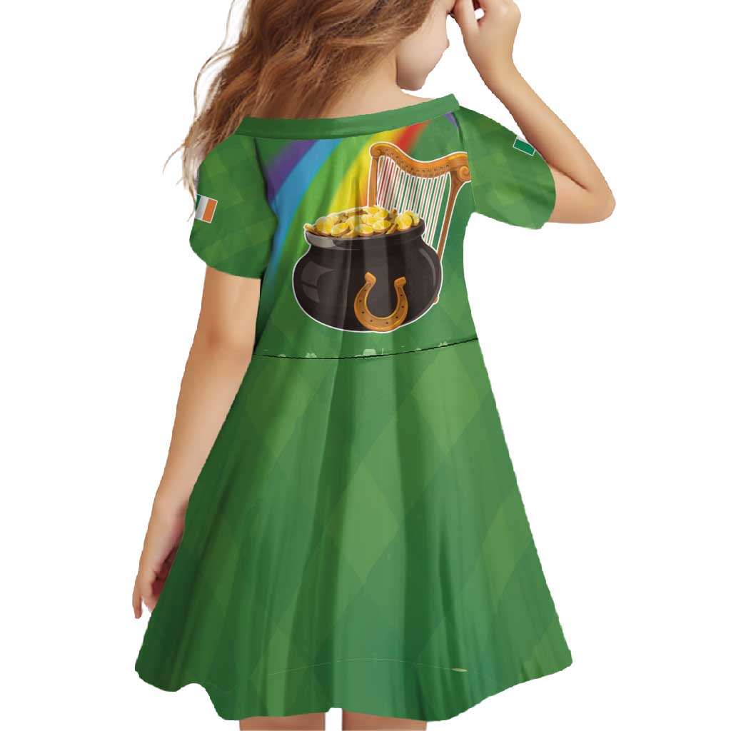 Celtic Harp Shamrock Republic of Ireland Family Matching Mermaid Dress and Hawaiian Shirt