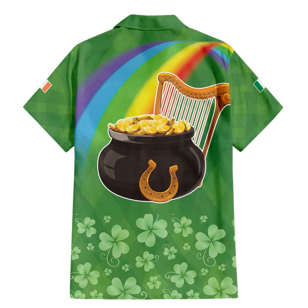 Celtic Harp Shamrock Republic of Ireland Family Matching Mermaid Dress and Hawaiian Shirt