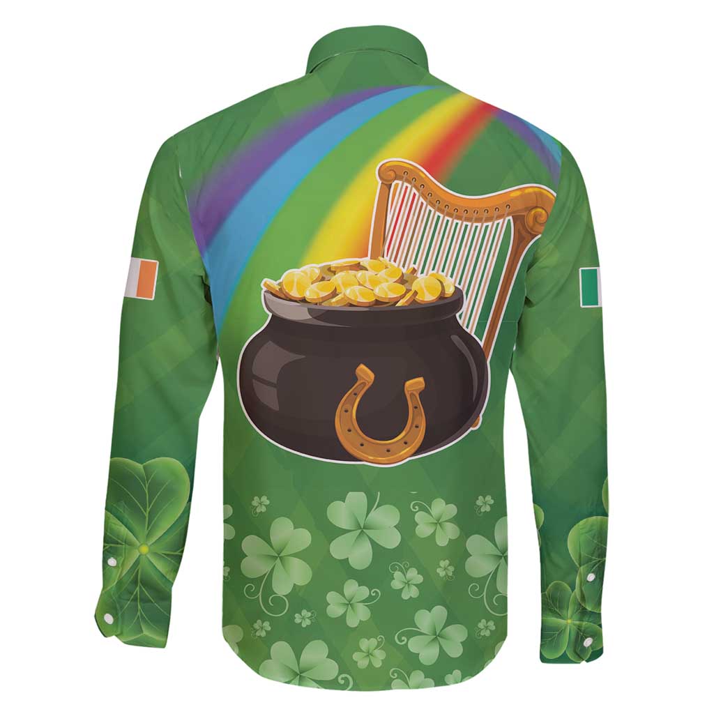 Celtic Harp Shamrock Republic of Ireland Family Matching Mermaid Dress and Hawaiian Shirt