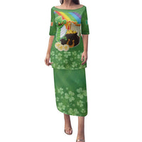 Celtic Harp Shamrock Republic of Ireland Family Matching Puletasi and Hawaiian Shirt