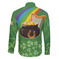 Celtic Harp Shamrock Republic of Ireland Family Matching Short Sleeve Bodycon Dress and Hawaiian Shirt