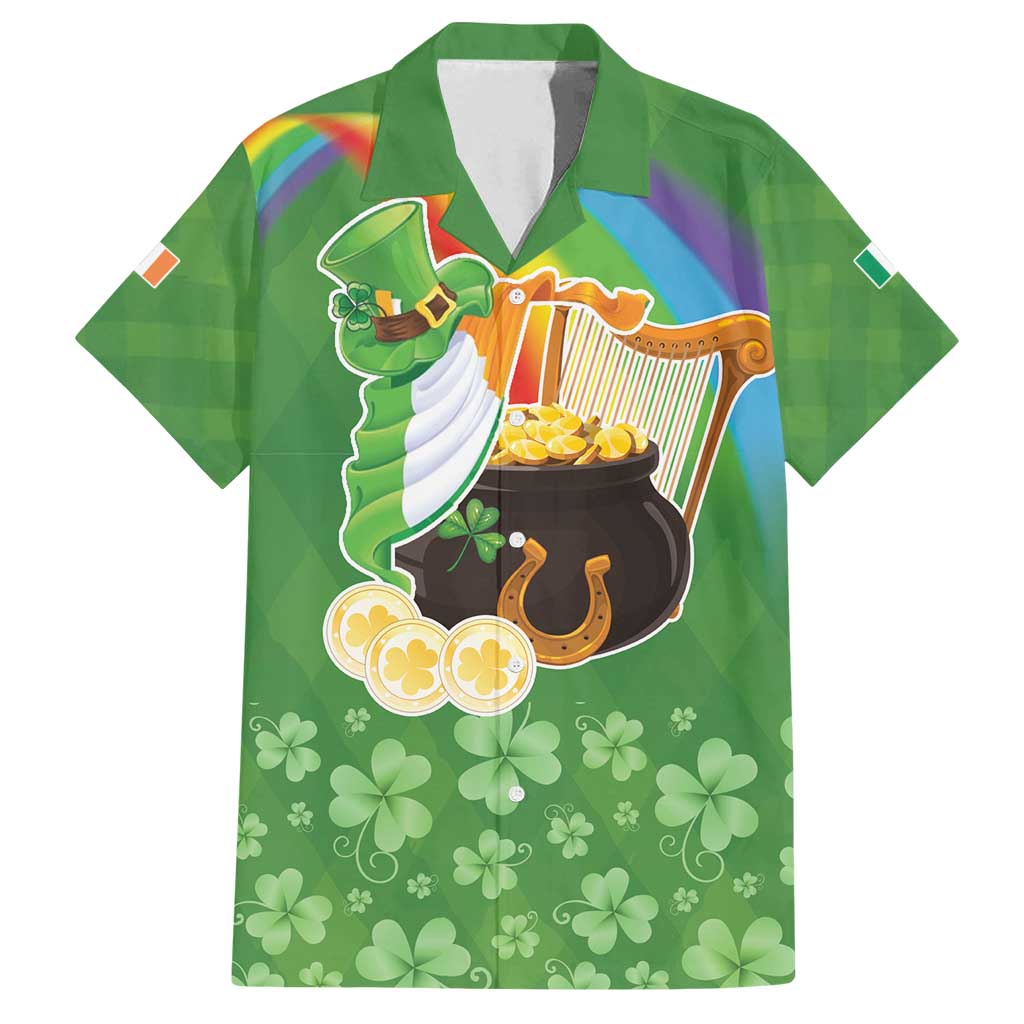 Celtic Harp Shamrock Republic of Ireland Family Matching Tank Maxi Dress and Hawaiian Shirt