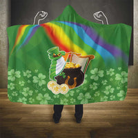 Celtic Harp Shamrock Republic of Ireland Hooded Blanket