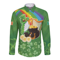 Celtic Harp Shamrock Republic of Ireland Long Sleeve Button Shirt