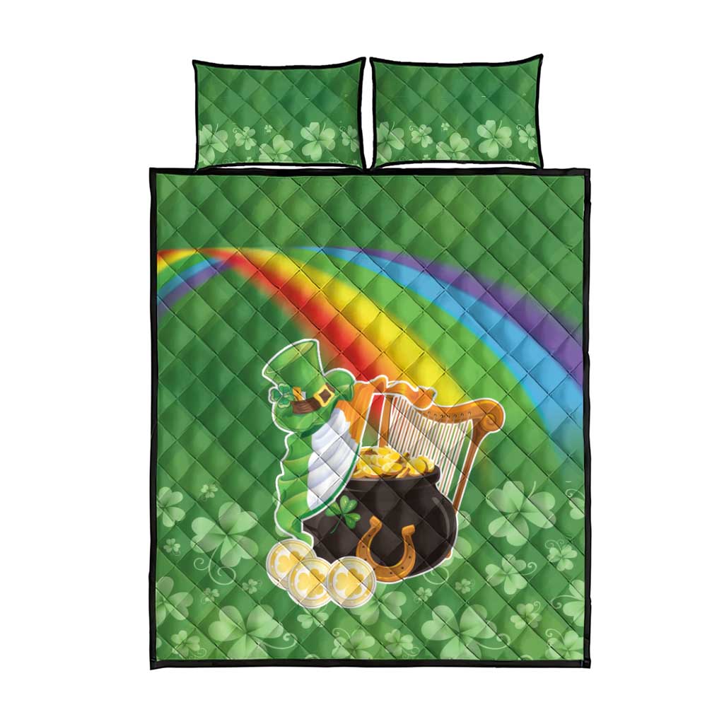 Celtic Harp Shamrock Republic of Ireland Quilt Bed Set