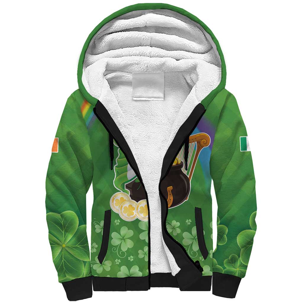 Celtic Harp Shamrock Republic of Ireland Sherpa Hoodie
