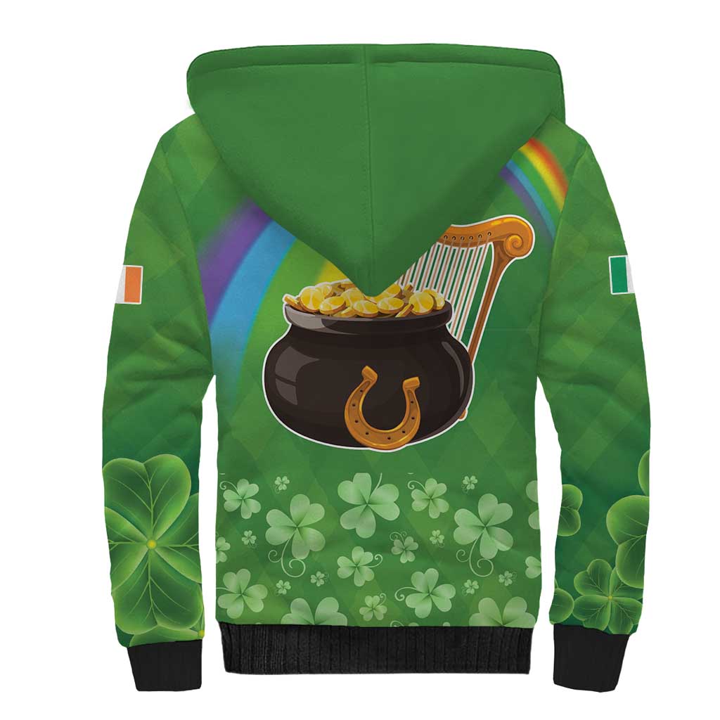 Celtic Harp Shamrock Republic of Ireland Sherpa Hoodie