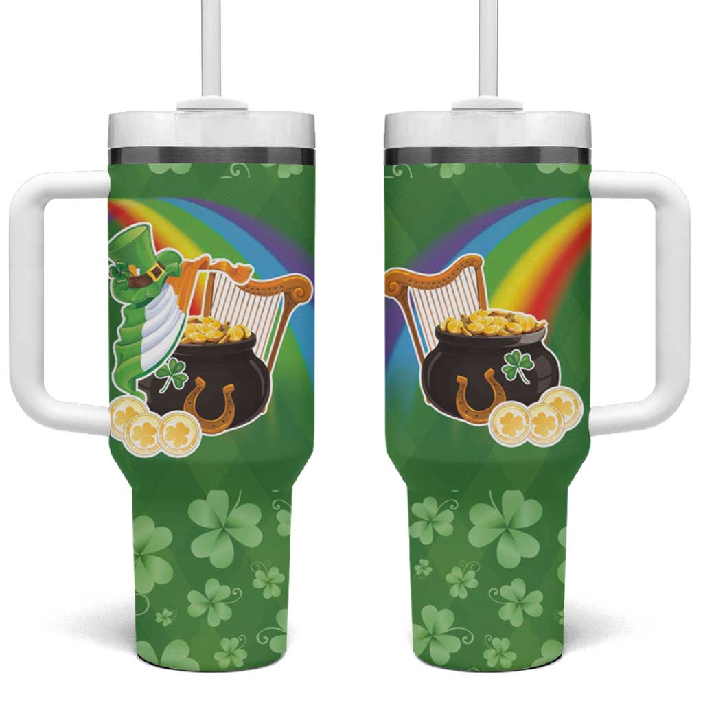 Celtic Harp Shamrock Republic of Ireland Tumbler With Handle