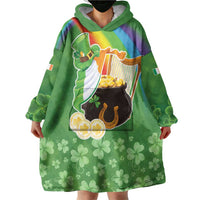 Celtic Harp Shamrock Republic of Ireland Wearable Blanket Hoodie