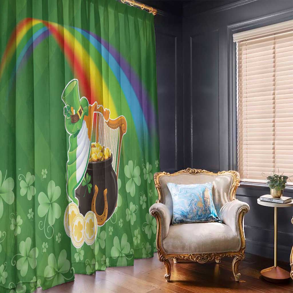 Celtic Harp Shamrock Republic of Ireland Window Curtain
