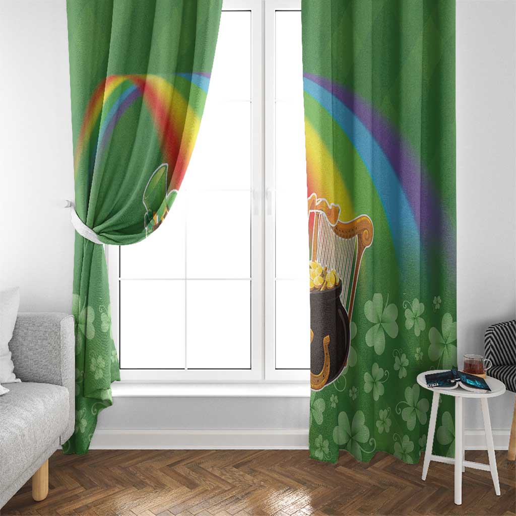 Celtic Harp Shamrock Republic of Ireland Window Curtain