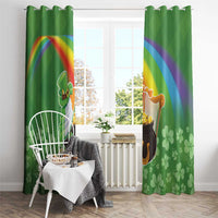 Celtic Harp Shamrock Republic of Ireland Window Curtain