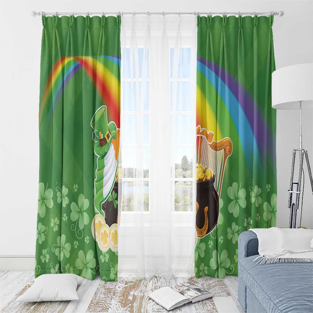 Celtic Harp Shamrock Republic of Ireland Window Curtain