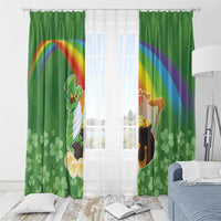 Celtic Harp Shamrock Republic of Ireland Window Curtain