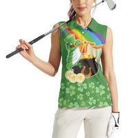 Celtic Harp Shamrock Republic of Ireland Women Sleeveless Polo Shirt
