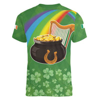 Celtic Harp Shamrock Republic of Ireland Women V-Neck T-Shirt