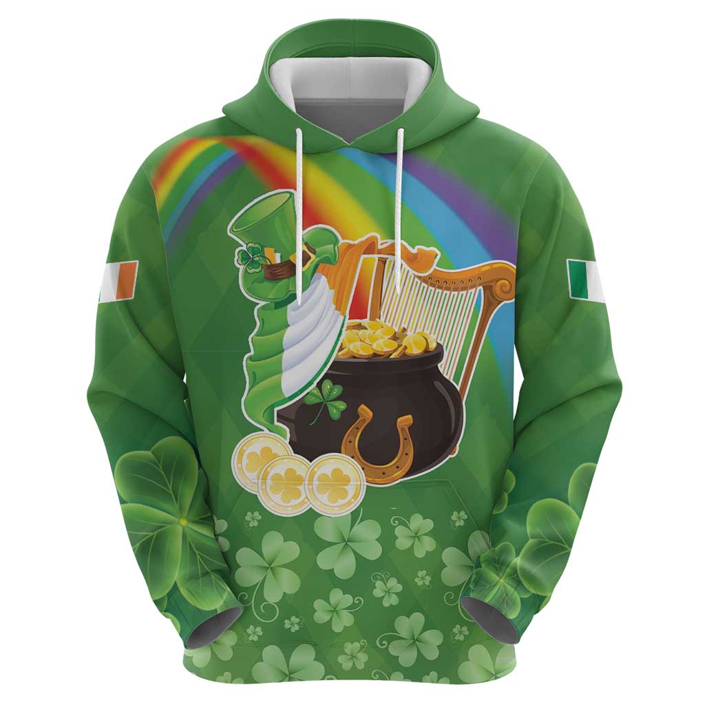 Celtic Harp Shamrock Republic of Ireland Zip Hoodie