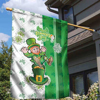 Ireland 17th March Saint Patrick's Day Garden Flag Irish Leprechaun with Shamrock