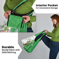 Ireland 17th March Saint Patrick's Day Grocery Bag Irish Leprechaun with Shamrock