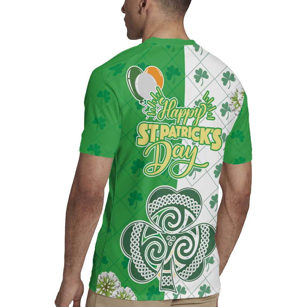 Ireland 17th March Saint Patrick's Day Rugby Jersey Irish Leprechaun with Shamrock