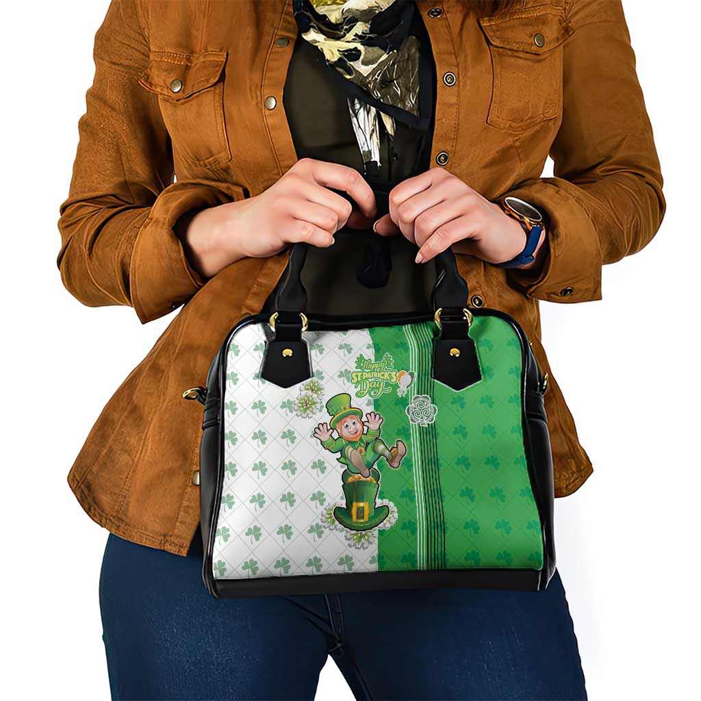 Ireland 17th March Saint Patrick's Day Shoulder Handbag Irish Leprechaun with Shamrock