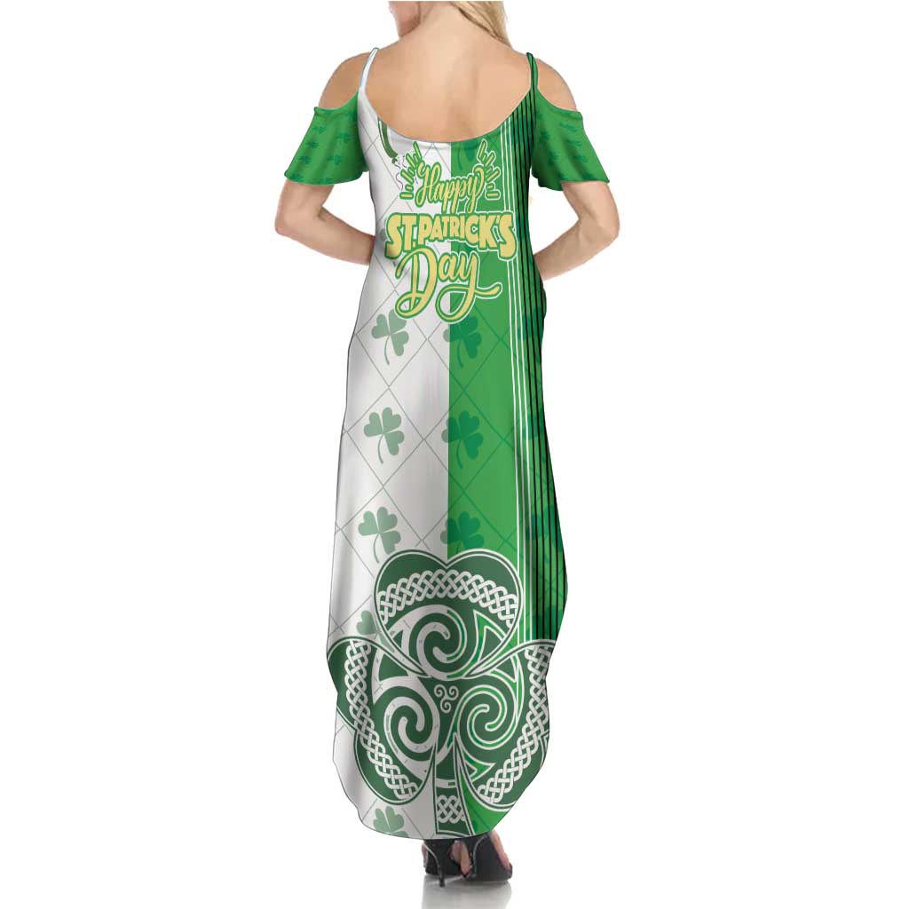 Ireland 17th March Saint Patrick's Day Summer Maxi Dress Irish Leprechaun with Shamrock