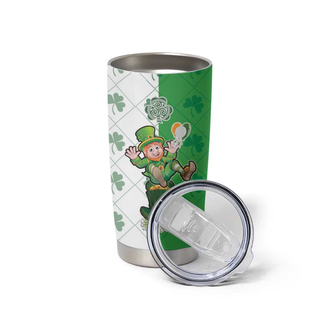 Ireland 17th March Saint Patrick's Day Tumbler Cup Irish Leprechaun with Shamrock