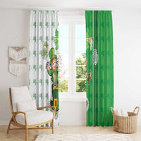 Ireland 17th March Saint Patrick's Day Window Curtain Irish Leprechaun with Shamrock