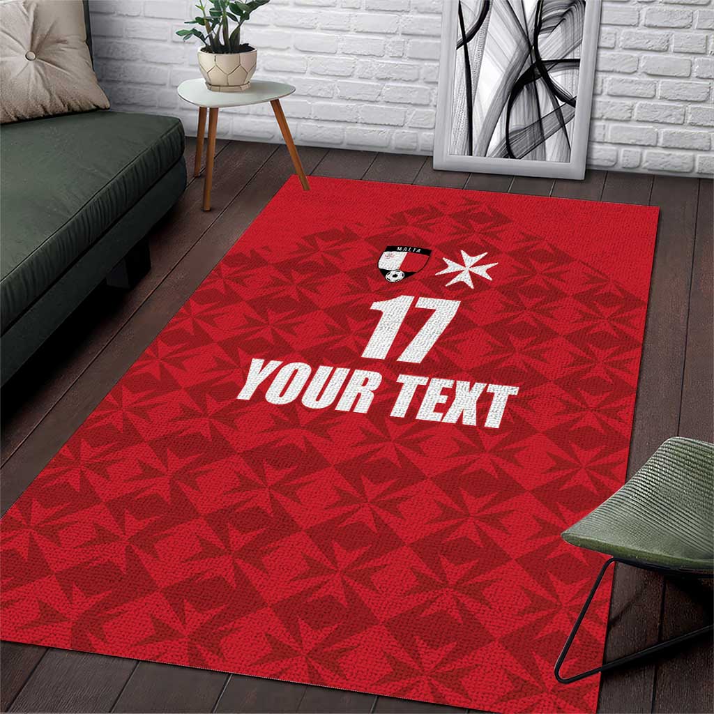 Custom Malta Football Jersey Go Champions Area Rug Red Style