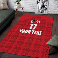 Custom Malta Football Jersey Go Champions Area Rug Red Style